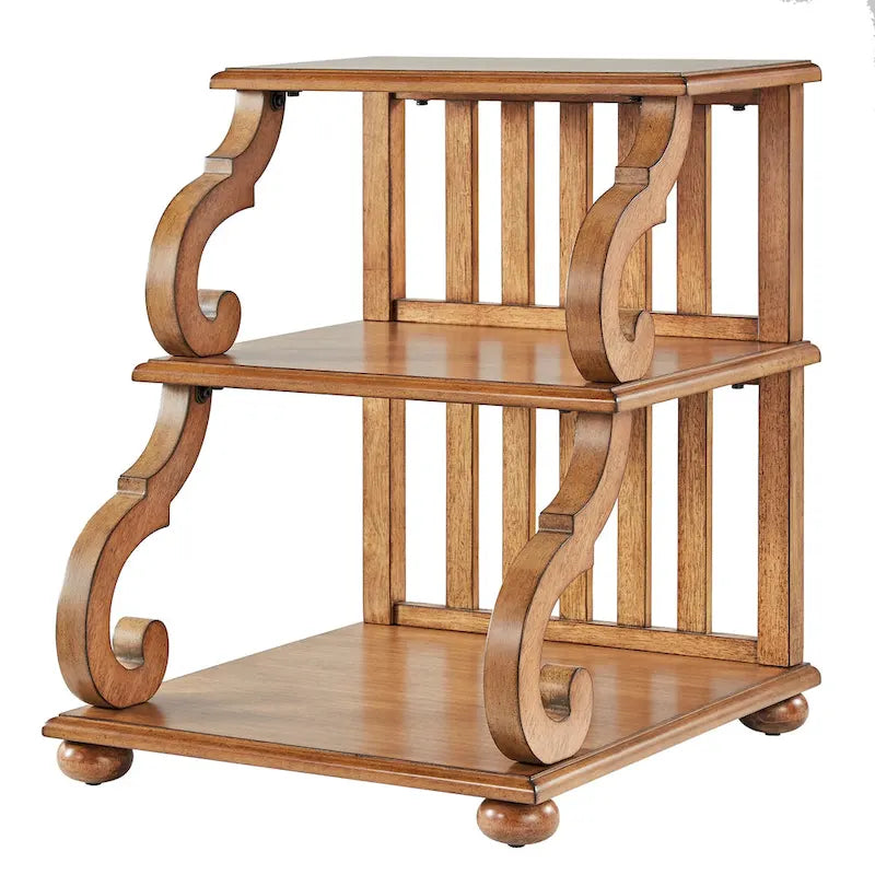 Table d'appoint en bois sculpté à 3 niveaux