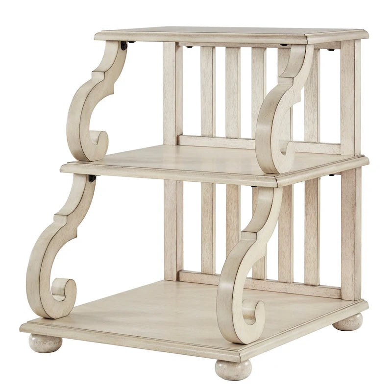 Table d'appoint en bois sculpté à 3 niveaux