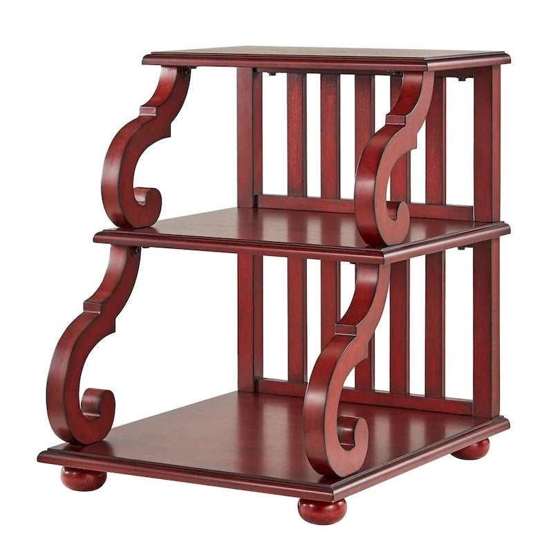 Table d'appoint en bois sculpté à 3 niveaux