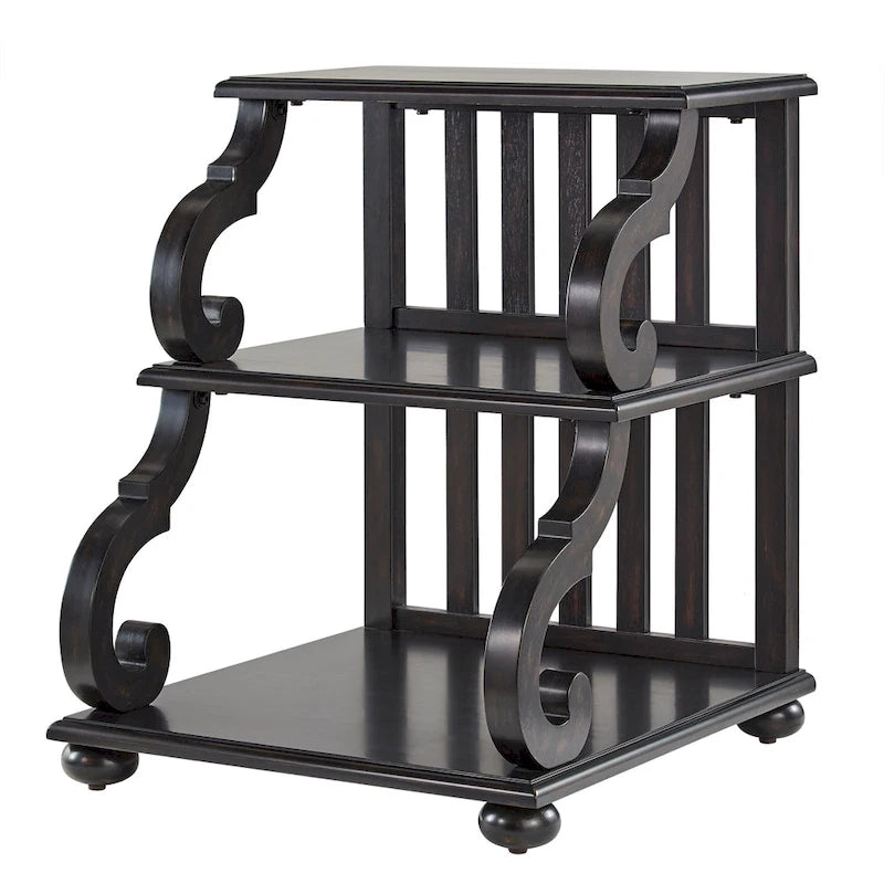 Table d'appoint en bois sculpté à 3 niveaux