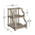 Table d'appoint en bois sculpté à 3 niveaux