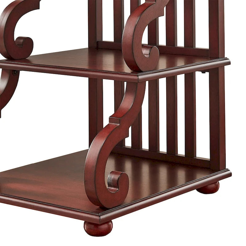 Table d'appoint en bois sculpté à 3 niveaux
