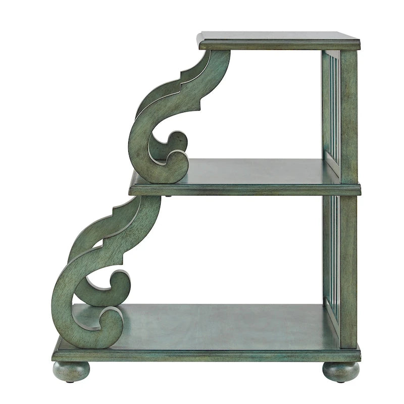 Table d'appoint en bois sculpté à 3 niveaux