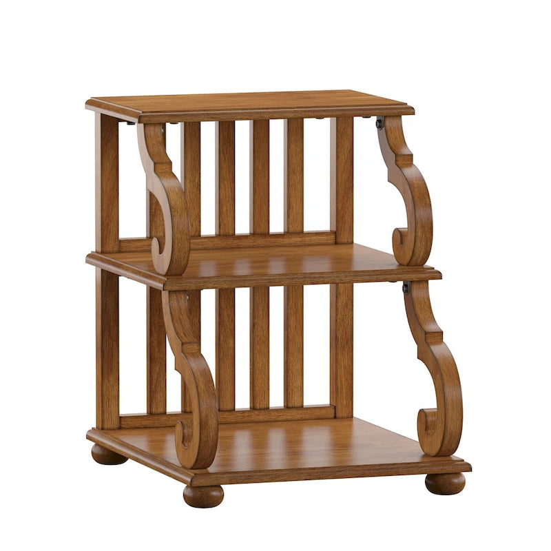 Table d'appoint en bois sculpté à 3 niveaux