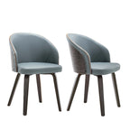 Maynau PU Leather & Wood Upholstered Dining Arm Chairs (Set 2)