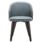 Maynau PU Leather & Wood Upholstered Dining Arm Chairs (Set 2)
