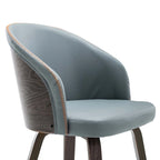 Maynau PU Leather & Wood Upholstered Dining Arm Chairs (Set 2)