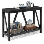 Pellebant A-frame Entry Console Table Long Sofa Table with Shelf - 45.27 in L x 13.98 in W x 31.88 in H
