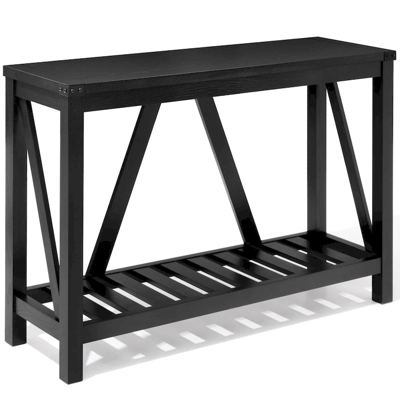 Pellebant A-frame Entry Console Table Long Sofa Table with Shelf - 45.27 in L x 13.98 in W x 31.88 in H