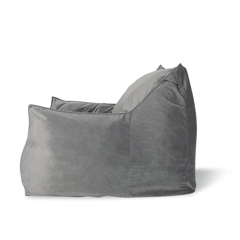 Loubar Velveteen Oversized Bean Bag Chair with Armrests by Christopher Knight Home