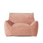 Loubar Velveteen Oversized Bean Bag Chair with Armrests by Christopher Knight Home