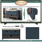 Storage Bench with Removable Basket and 2 Drawers - Acacia Wood