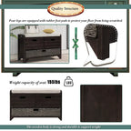 Storage Bench with Removable Basket and 2 Drawers - Acacia Wood
