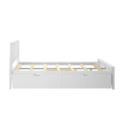 Plank and Beam Queen-Size Bed with Panel Headboard and Storage Drawers