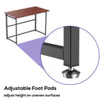 Brown Folding Desk with Metal Frame - 43 Inch - No Assembly