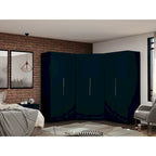 3-Piece Corner Wardrobe with 4 Drawers - Wood and Metal