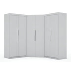 3-Piece Corner Wardrobe with 4 Drawers - Wood and Metal
