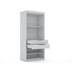 3-Piece Corner Wardrobe with 4 Drawers - Wood and Metal