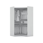 3-Piece Corner Wardrobe with 4 Drawers - Wood and Metal