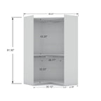 3-Piece Corner Wardrobe with 4 Drawers - Wood and Metal