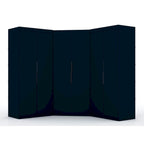 3-Piece Corner Wardrobe with 4 Drawers - Wood and Metal