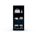 3-Piece Corner Wardrobe with 4 Drawers - Wood and Metal