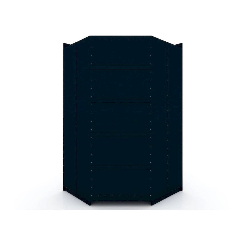 3-Piece Corner Wardrobe with 4 Drawers - Wood and Metal