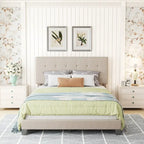 Upholstered Tufted Bed