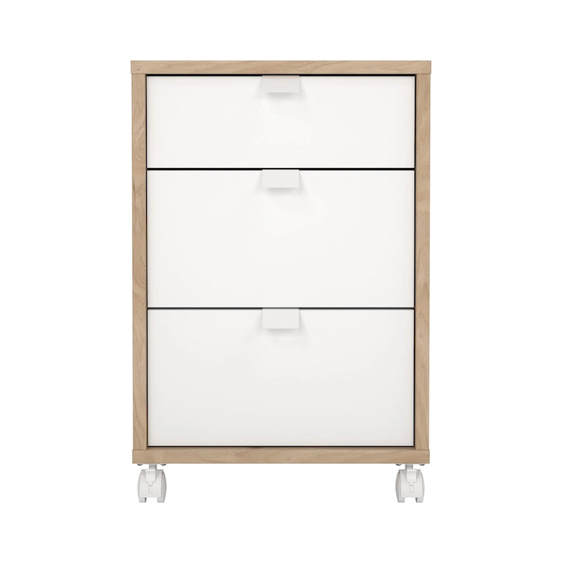 3-Drawer Mobile Cabinet with Wheels - Engineered Wood