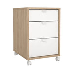 3-Drawer Mobile Cabinet with Wheels - Engineered Wood