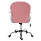 Faux Leather Office Chair with Tufted Backrest and Swivel Wheels