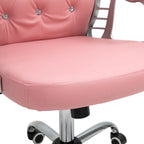 Faux Leather Office Chair with Tufted Backrest and Swivel Wheels