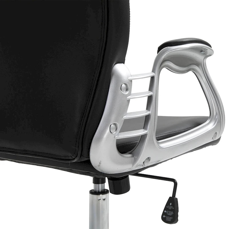 Faux Leather Office Chair with Tufted Backrest and Swivel Wheels