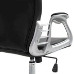 Faux Leather Office Chair with Tufted Backrest and Swivel Wheels
