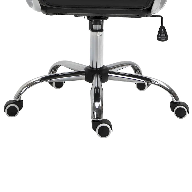 Faux Leather Office Chair with Tufted Backrest and Swivel Wheels