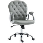 Faux Leather Office Chair with Tufted Backrest and Swivel Wheels