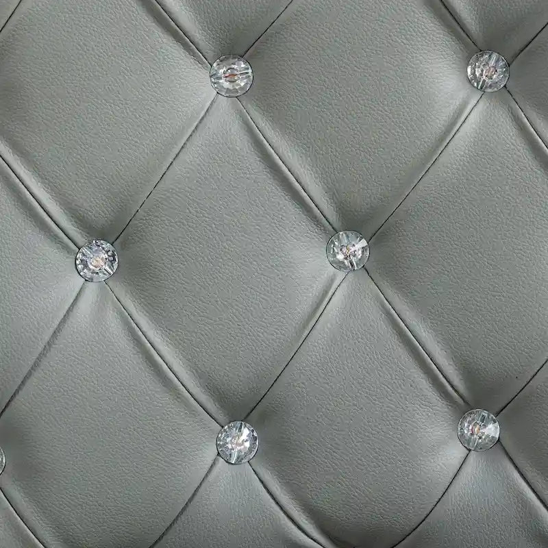 Faux Leather Office Chair with Tufted Backrest and Swivel Wheels