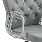 Faux Leather Office Chair with Tufted Backrest and Swivel Wheels
