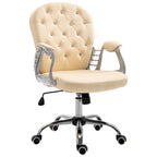 Faux Leather Office Chair with Tufted Backrest and Swivel Wheels