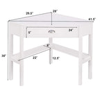 Corner Computer Desk Table Wooden Workstation Corner Laptop Desk
