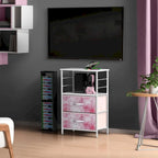 Nightstand 2-Drawer Shelf Storage - Bedside Furniture End Table Chest