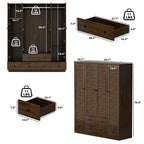 Bedroom Armoire Closet Armoire Wardrobe Closet Clothing Rod Drawer