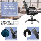 Homall Brown Executive Chair High-Level PU Leather Thick Padded Ergonomic Chair Mid Back Office and Commercial Chair