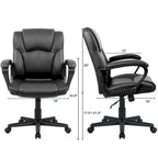Homall Brown Executive Chair High-Level PU Leather Thick Padded Ergonomic Chair Mid Back Office and Commercial Chair