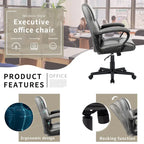 Homall Brown Executive Chair High-Level PU Leather Thick Padded Ergonomic Chair Mid Back Office and Commercial Chair