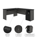 Bestar Norma L-shaped Desk with Hutch