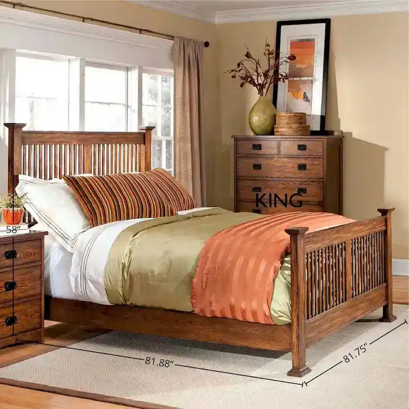 Lit standard bas de gamme en bois massif Oak Park