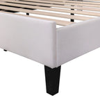 Lit plateforme tapissé de velours avec tête de lit à motif floral