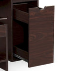 DH BASIC Modern Walnut 36 Storage Vanity and Stool Set by Denhour
