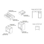 DH BASIC Modern Walnut 36 Storage Vanity and Stool Set by Denhour